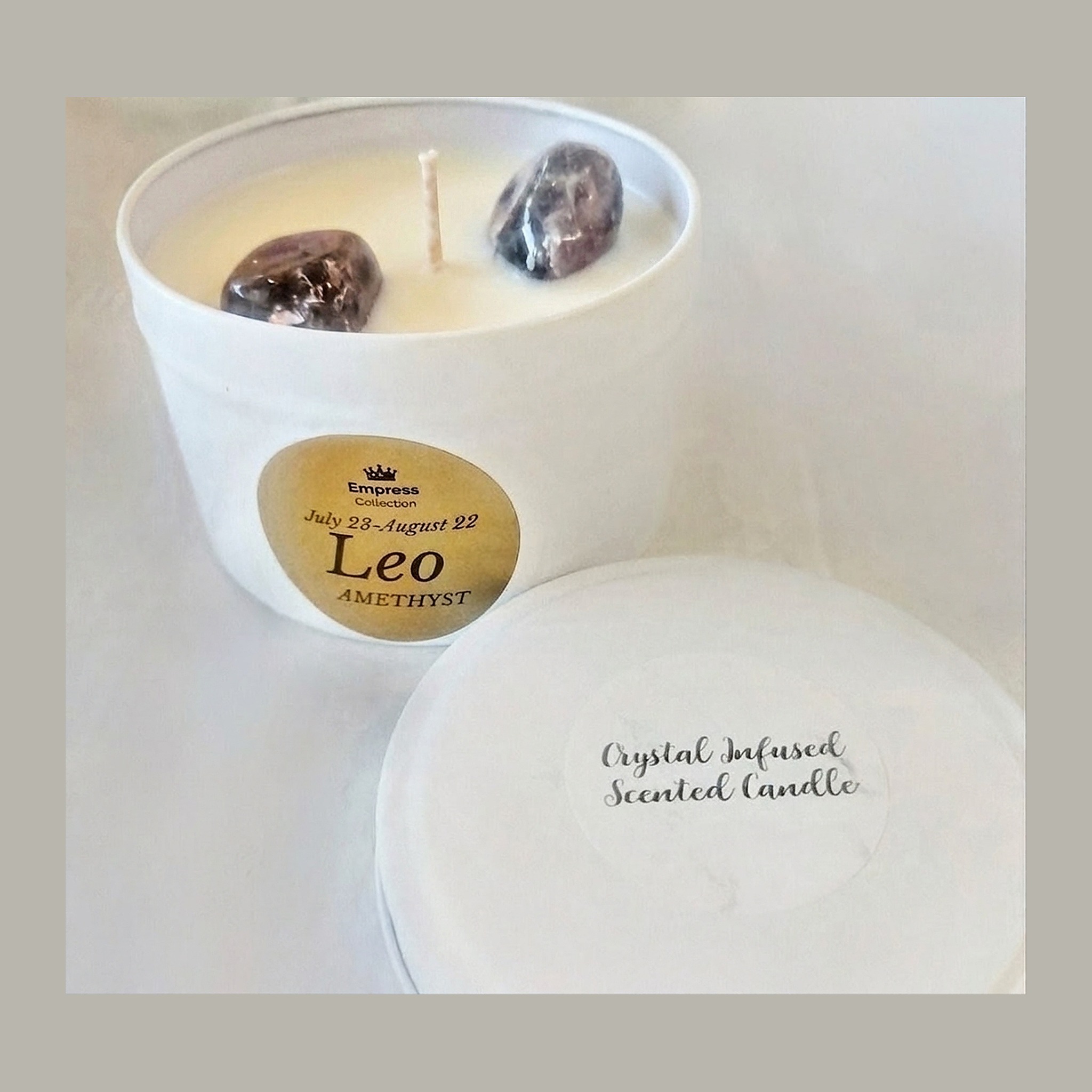 Leo Crystal Candle