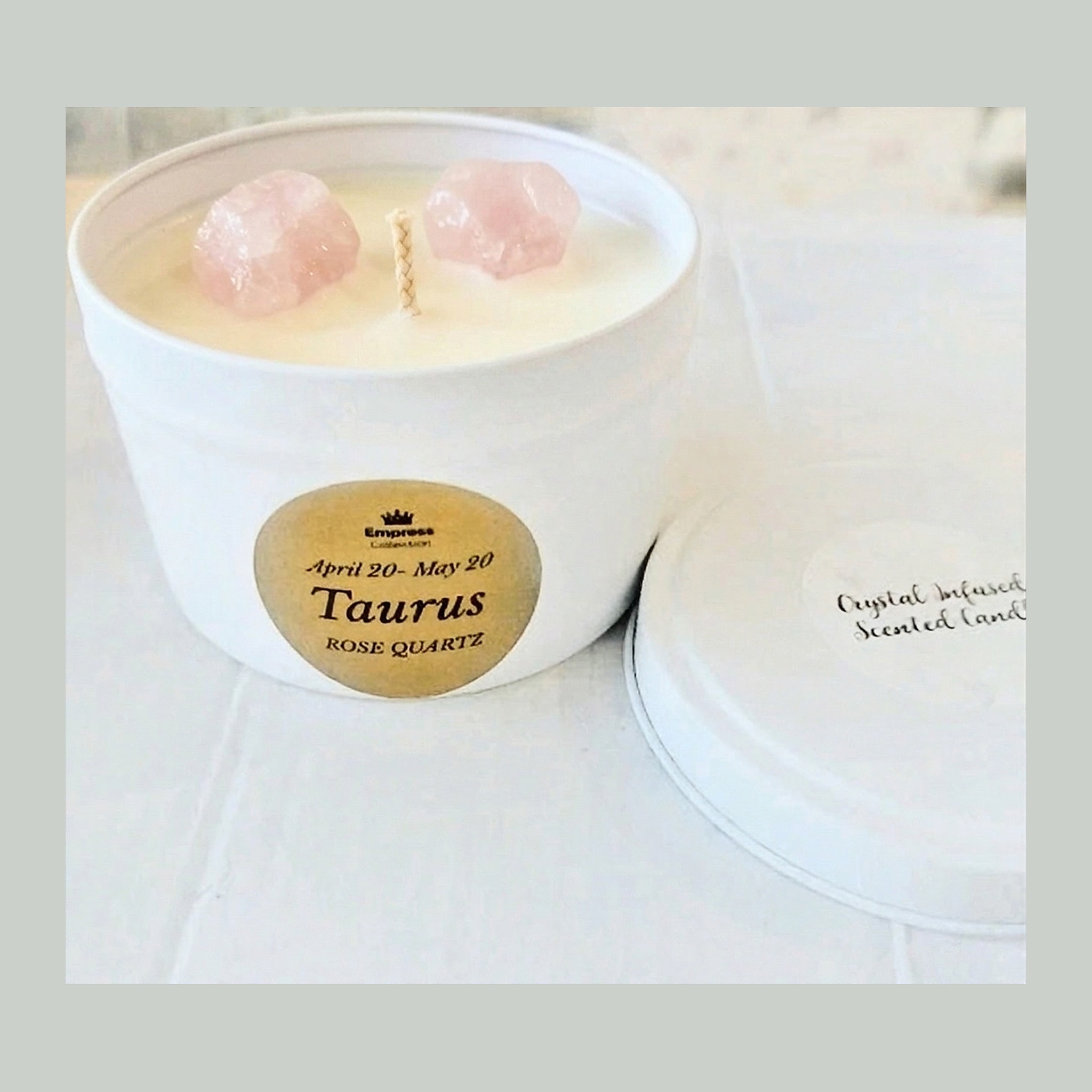 Taurus Crystal Candle - Image 2